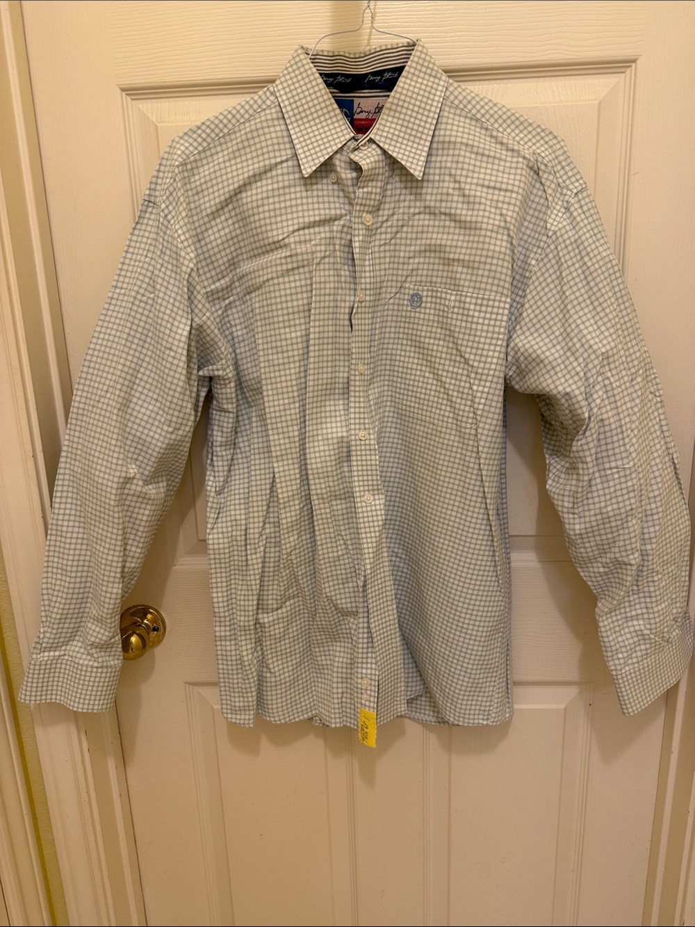 Light Green Checked Long-Sleeve Dress Shirt